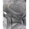 Torebka damska zamszowa worek shopper z ćwiekami modna torba HJ1385 Czarna