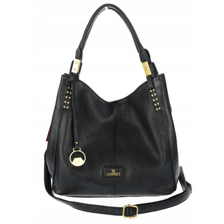 Torebka damska worek shopper listonoszka modna na ramię torba CJL752 Czarna