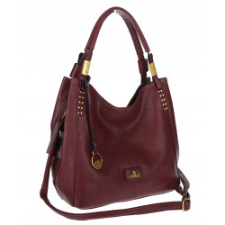 Torebka damska worek shopper listonoszka modna na ramię CJL752 Bordowa