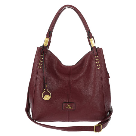 Torebka damska worek shopper listonoszka modna na ramię CJL752 Bordowa