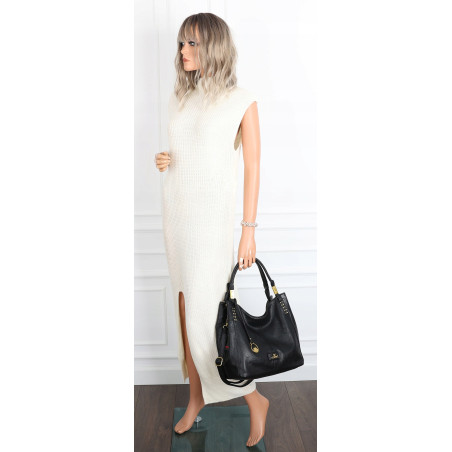 Torebka damska worek shopper listonoszka modna na ramię torba CJL752 Czarna