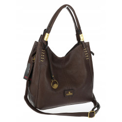 Torebka damska worek shopper listonoszka modna na ramię CJL752 Czekoladowa