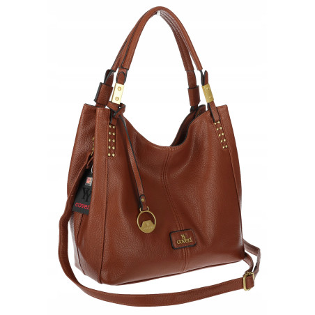 Torebka damska worek shopper listonoszka modna na ramię CJL752 Brązowa