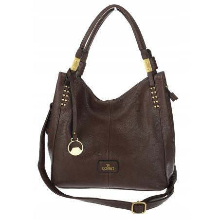 Torebka damska worek shopper listonoszka modna na ramię CJL752 Czekoladowa