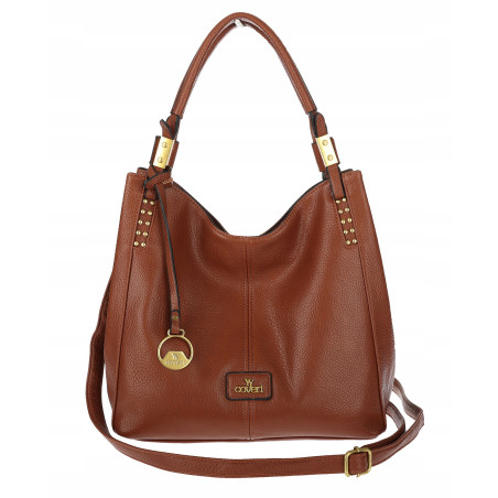 Torebka damska worek shopper listonoszka modna na ramię CJL752 Brązowa