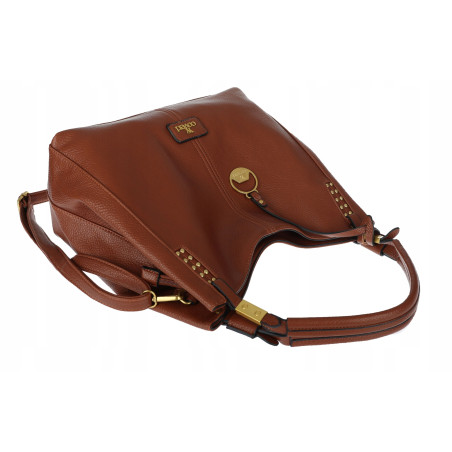 Torebka damska worek shopper listonoszka modna na ramię CJL752 Brązowa