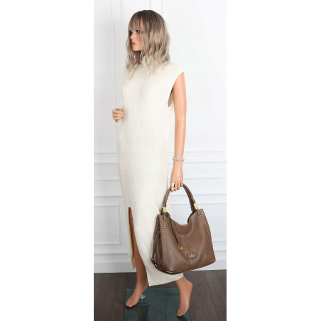 Torebka damska worek shopper listonoszka modna na ramię torba CJL752 Beżowa