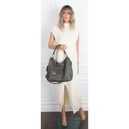 Torebka damska worek shopper listonoszka modna na ramię torba CJL752 Szara