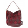 Torebka damska shopper worek pleciona zamszowa modna torba KSD064 Bordowa