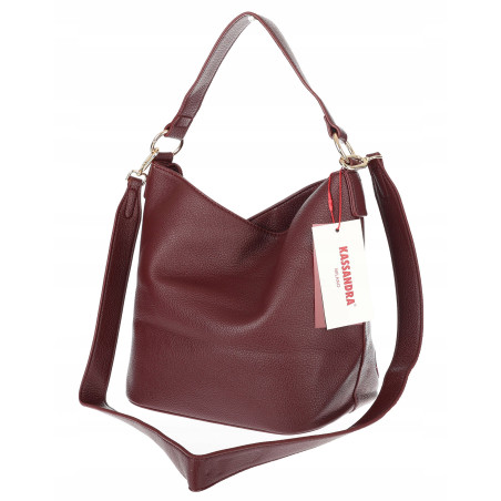 Torebka damska shopper worek pleciona zamszowa modna torba KSD064 Bordowa