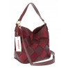 Torebka damska shopper worek pleciona zamszowa modna torba KSD064 Bordowa
