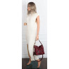 Torebka damska shopper worek pleciona zamszowa modna torba KSD064 Bordowa