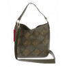 Torebka damska shopper worek pleciona zamszowa modna torba KSD064 Zielona