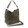 Torebka damska shopper worek pleciona zamszowa modna torba KSD064 Zielona