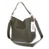 Torebka damska shopper worek pleciona zamszowa modna torba KSD064 Zielona