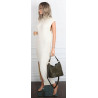 Torebka damska shopper worek pleciona zamszowa modna torba KSD064 Zielona