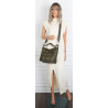 Torebka damska shopper worek pleciona zamszowa modna torba KSD064 Zielona
