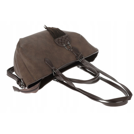 Torebka Damska Shopper na Ramię modna do ręki Listonoszka MC936 Czekoladowa