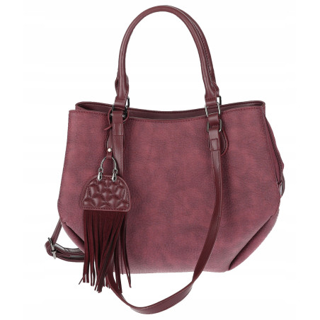 Torebka Damska Shopper na Ramię modna do ręki Listonoszka MC936 Bordowa