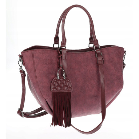 Torebka Damska Shopper na Ramię modna do ręki Listonoszka MC936 Bordowa