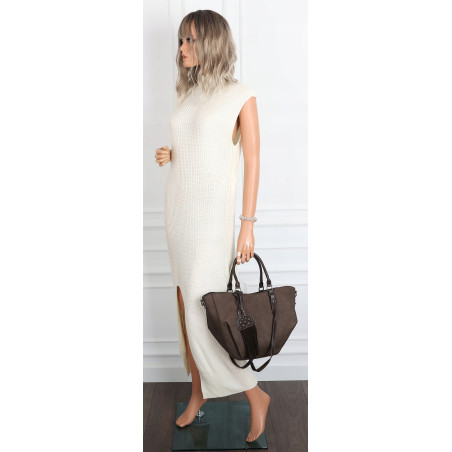 Torebka Damska Shopper na Ramię modna do ręki Listonoszka MC936 Czekoladowa