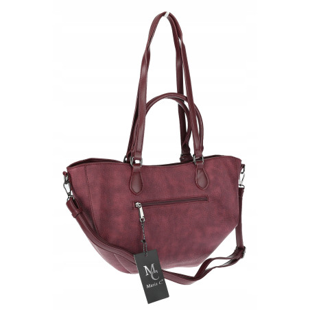 Torebka Damska Shopper na Ramię modna do ręki Listonoszka MC936 Bordowa