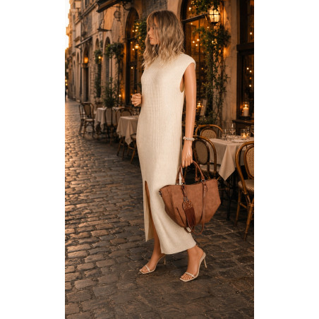Torebka Damska Shopper na Ramię modna do ręki Listonoszka MC936 Brązowa
