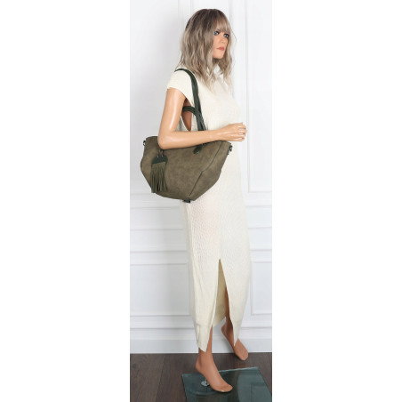 Torebka Damska Shopper na Ramię modna do ręki Listonoszka MC936 Zielona