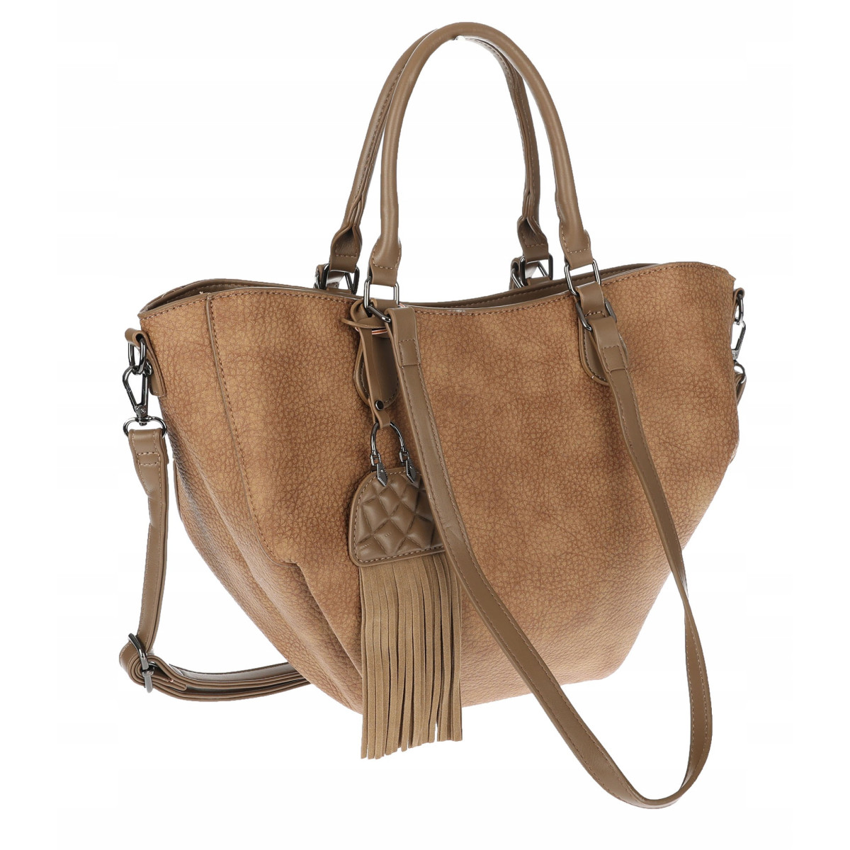 Torebka Damska Shopper na Ramię modna do ręki Listonoszka MC936 Beżowa