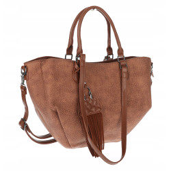 Torebka Damska Shopper na Ramię modna do ręki Listonoszka MC936 Brązowa