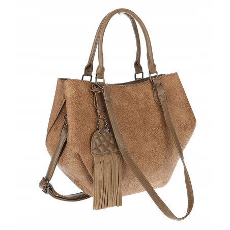 Torebka Damska Shopper na Ramię modna do ręki Listonoszka MC936 Beżowa