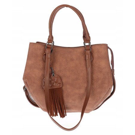 Torebka Damska Shopper na Ramię modna do ręki Listonoszka MC936 Brązowa
