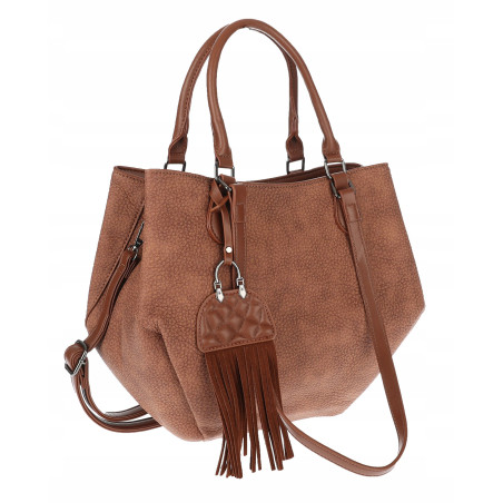 Torebka Damska Shopper na Ramię modna do ręki Listonoszka MC936 Brązowa