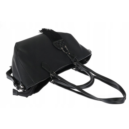 Torebka Damska Shopper na Ramię modna do ręki Listonoszka MC936 Czarna