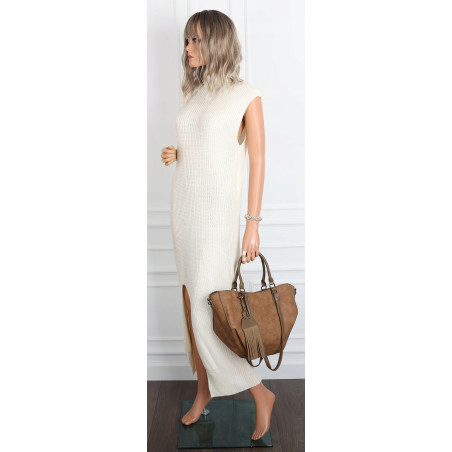 Torebka Damska Shopper na Ramię modna do ręki Listonoszka MC936 Beżowa