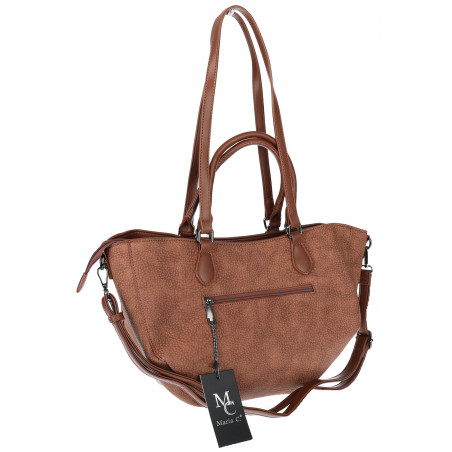 Torebka Damska Shopper na Ramię modna do ręki Listonoszka MC936 Brązowa