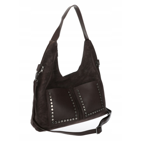 Torebka Damska Shopper na Ramię worek torba Listonoszka MC868 C. Czekolada