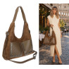 Torebka Damska Shopper na Ramię worek modna torba Listonoszka MC868 Beżowa