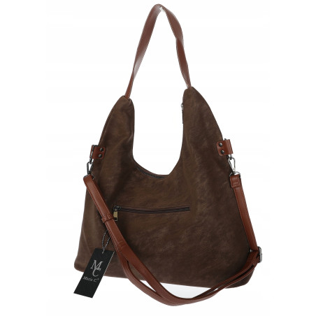 Torebka Damska Shopper na Ramię worek torba Listonoszka MC868 Czekoladowa