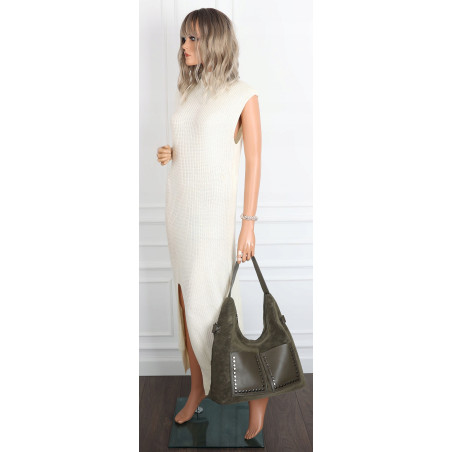 Torebka Damska Shopper na Ramię worek modna torba Listonoszka MC868 Zielona