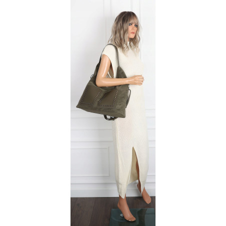 Torebka Damska Shopper na Ramię worek modna torba Listonoszka MC868 Zielona