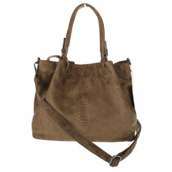 Torebka damska zamszowa shopper na ramię do ręki listonoszka PB140 Zielona