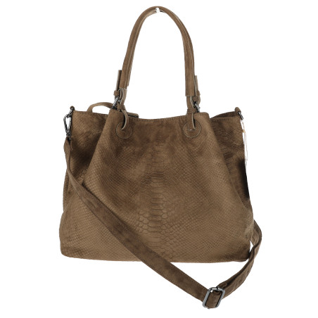 Torebka damska zamszowa shopper na ramię do ręki listonoszka PB140 Zielona