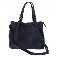 Torebka damska zamszowa worek shopper na ramię listonoszka PB140 Granatowa