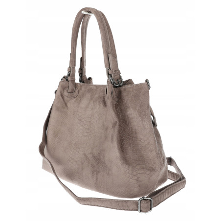 Torebka damska zamszowa worek shopper na ramię listonoszka PB140 Beżowa