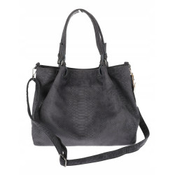 Torebka damska zamszowa worek shopper na ramię listonoszka PB140 Szara