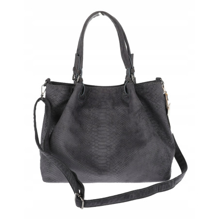 Torebka damska zamszowa worek shopper na ramię listonoszka PB140 Szara