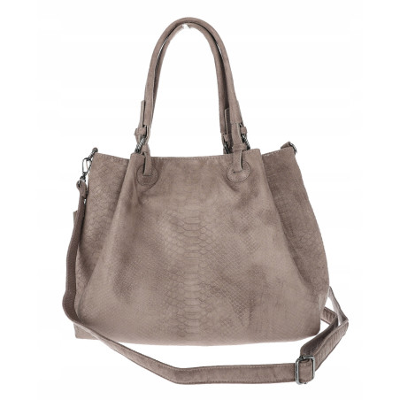 Torebka damska zamszowa worek shopper na ramię listonoszka PB140 Beżowa