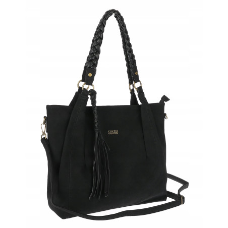 Torebka Damska Worek Shopper Torba na Ramię duża pajemna CC6611 Czarna
