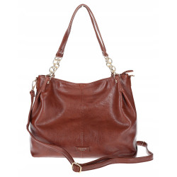 Torebka damska shopper A4 elegancka torba modna duża do pracy PJ281 Brązowa